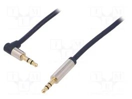 LOGILINK Câble Jack 3,5mm 3pin stéréo, 3m, connecteur angulaire