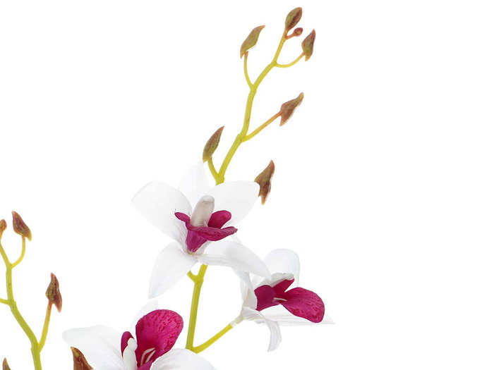 Ibergarden Maceta Terracota avec Fleur Blanche et Violette 10x47x25 cm Tissu Plastique Métal Ciment (Set de 6)