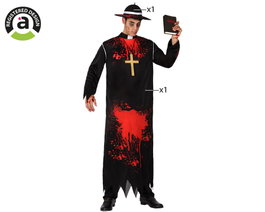 Atosa Déguisement de Prêtre Sanglant Zombie pour Homme XL