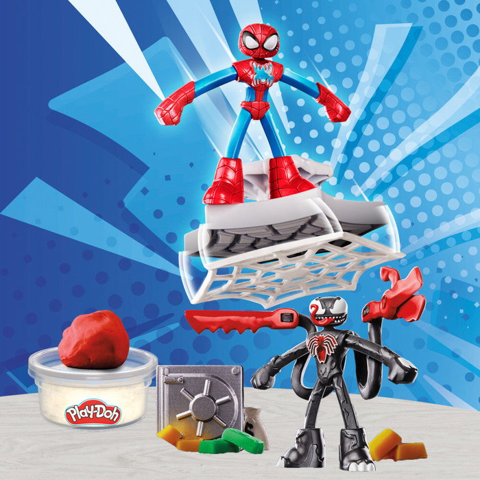 HASBRO Play-Doh Marvel Iron Man - Laboratoire d'Armures avec Figure, Moulages, Plastilina et Effets Lumineux - Jeu Créatif Enfant +4 Ans
