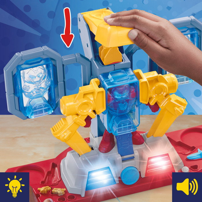 HASBRO Play-Doh Marvel Iron Man - Laboratoire d'Armures avec Figure, Moulages, Plastilina et Effets Lumineux - Jeu Créatif Enfant +4 Ans