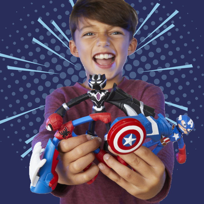 HASBRO Play-Doh Marvel Iron Man - Laboratoire d'Armures avec Figure, Moulages, Plastilina et Effets Lumineux - Jeu Créatif Enfant +4 Ans