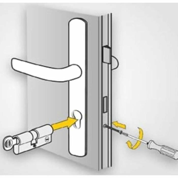 Yale Cylindre de Serrure YC500+ 40x50 mm Nickelé avec 3 Clés