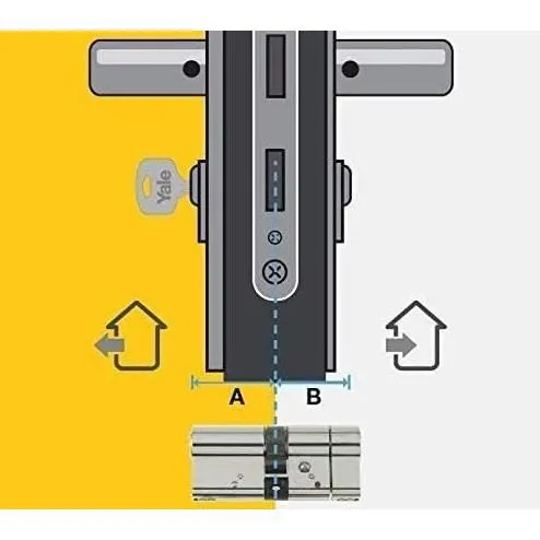 Yale YC500+ Cylindre de Serrure - 40 x 50 mm - 5 Goupilles - 3 Clés - Nickelé - Sécurité Domicile
