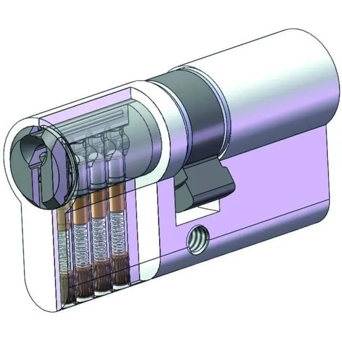 Yale YC500+ Cylindre de Serrure - 40 x 50 mm - 5 Goupilles - 3 Clés - Nickelé - Sécurité Domicile