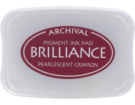 Tsukineko Tampon encreur BRILLIANCE rouge carmesin perlé 95x65mm