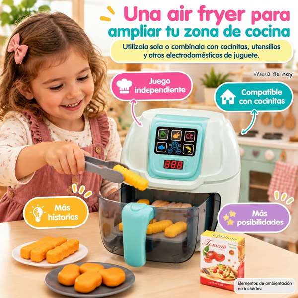 Jugatoys - jugahome Air fryer avec changement de couleur, lumières et sons Jugatoys - jugahome Air fryer avec changement de couleur, lumières et sons