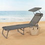 Chaise longue Aktive Gris 193 x 53 x 30 cm Pliable Parasol