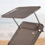 Color Baby Tumbona plegable avec parasol textilene gris Aktive, chaise longue pliante avec capote, dimensions 193 x 53 x 30/75 cm