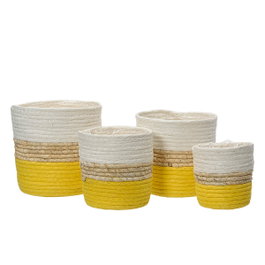 KSD Set de 4 cache-pots tricolores en matériau recyclé