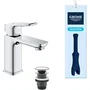 Grohe DICE Taille S CH3 Chrome - Mitigeur de lavabo design moderne, cartouche céramique SilkMove, vidage clic-clac, débit 5 l/min à 3 bars