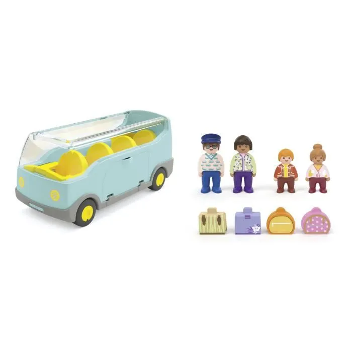 Playmobil Junior Autocar de voyage avec 4 personnages et valises - Jeu de formes pour tout-petits dès 12 mois - Réf. 71682 Playmobil Junior Autocar de voyage avec 4 personnages et valises - Jeu de formes pour tout-petits dès 12 mois - Réf. 71682