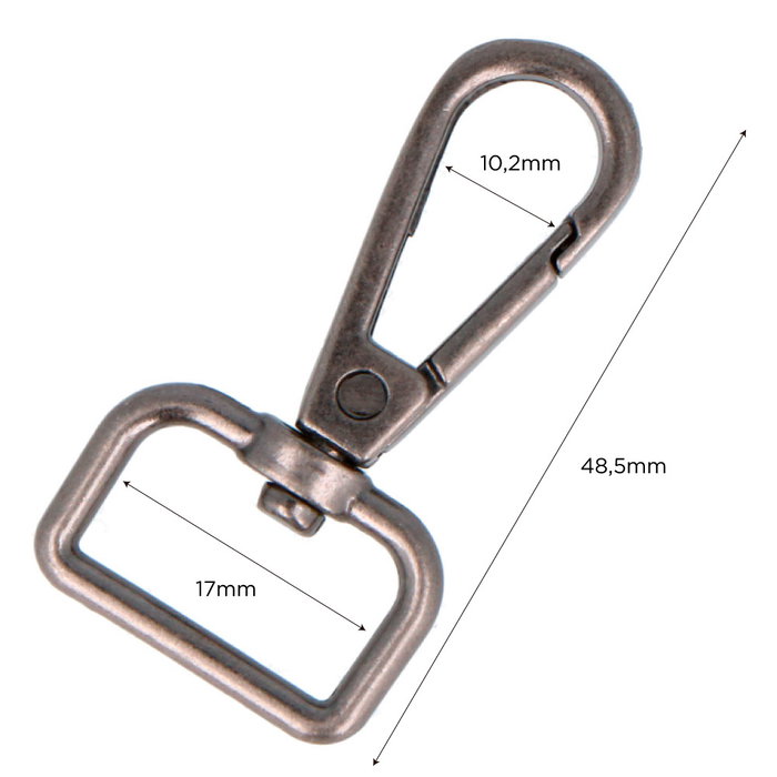 Innspiro Mosquetón Anilla Rectangular Zamak Plata Vieja 19,50 mm, 5u. Upgrade vos projets de maroquinerie avec ces mousquetons résistants et élégants.