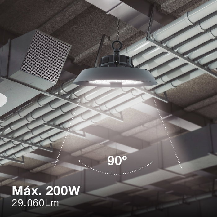 Pro Line Campana industrielle LED Mitope 200W 90º