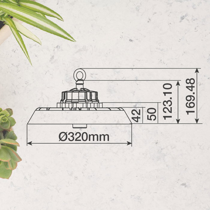 Pro Line Campana industrielle LED Mitope 200W 90º