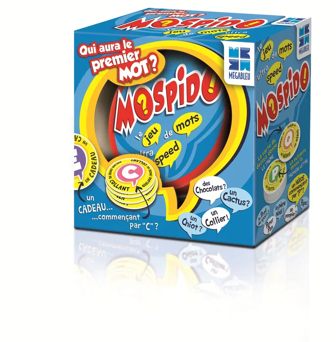 Megableu Mospido Jeu de Société - Jeu de Rapidité avec Cartes pour Apprendre des Mots, 2 Joueurs et Plus, À Partir de 7 Ans, Version Française