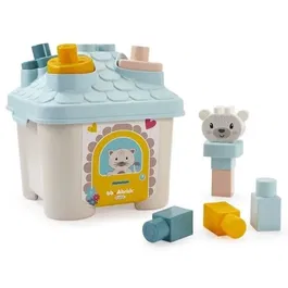 Ecoiffier 7914 Maison des animaux - Jeu d'éveil boîte à formes avec briques et rangement - Jouet en bois pour enfants - Fabriqué en France