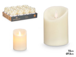 Giftdecor Bougie LED Crème Petite 10 cm Plastique et Cire 7.5 cm (Set de 24)