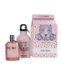 Ikks Set Little Woman, Eau de Toilette 100 ml et Gourde en Verre Rose