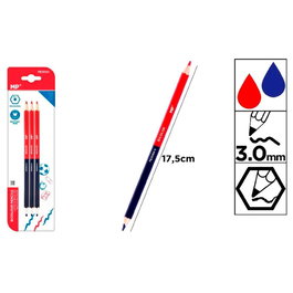 MP Crayons bicolores rouge et bleu, 3 unités, blister