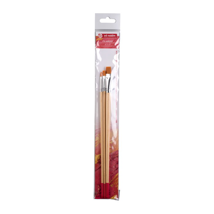 Talens Art Creation Ensemble de 3 pinceaux plats en polyester pour huile et acrylique