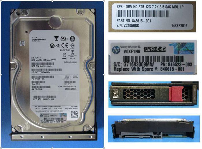 HP 4 To 3,5 pouces SAS 12G 7,2K RPM MDL LP