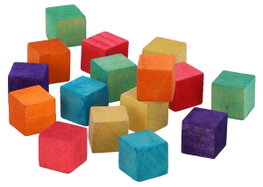 Innspiro 72 Cubes en Bois Colorés 12x12x12mm