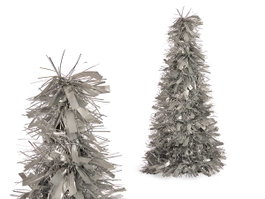 Krist+ Arbre en Plumetis Mat Argent 27x45,5x27 cm (Set de 12)