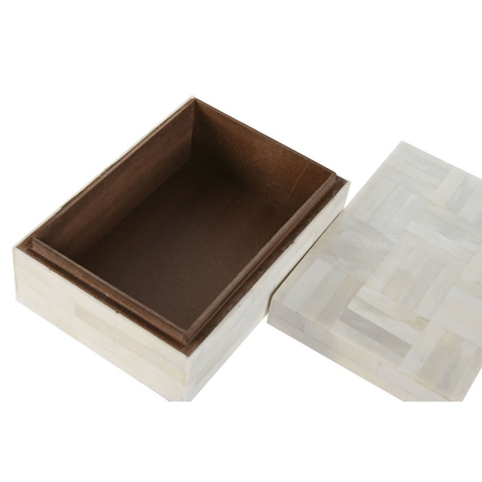 Home ESPRIT Boîte à bijoux Os et Bois de manguier, 2 Pièces