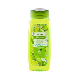 Aroma Gel Douche Fraîcheur de Citron Vert 400 mL - Vegan, 95% d'Ingrédients Naturels, Revitalisant et Hydratant
