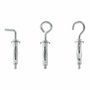 Rapid Lot de 12 Chevilles à Expansion Métal pour Cloison Plâtre 3-13mm avec Vis Crochet Mural, Gond et Piton, Charge Max 25 kg