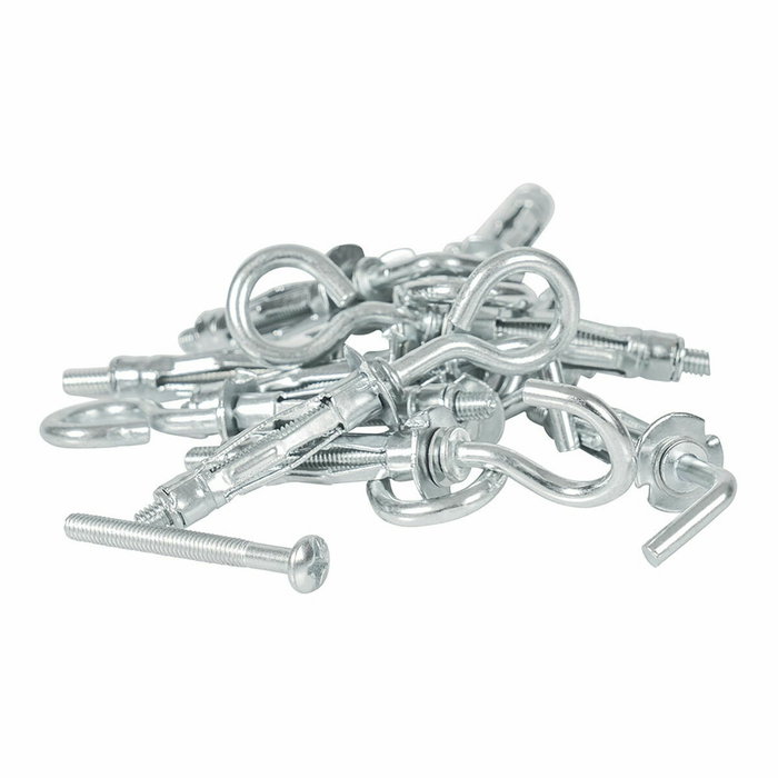 Rapid Lot de 12 Chevilles à Expansion Métal pour Cloison Plâtre 3-13mm avec Vis Crochet Mural, Gond et Piton, Charge Max 25 kg