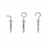 Rapid Lot de 12 Chevilles à Expansion Métal pour Cloison Plâtre 3-13mm avec Vis Crochet Mural, Gond et Piton, Charge Max 25 kg