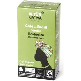Alternativa 3 Capsules de café Brasil Santos 100% Arabica Bio 10 unités 5 g compostables OKCOMPOST EN-13432 Alternativa 3 Capsules de café Brasil Santos 100% Arabica Bio 10 unités 5 g compostables OKCOMPOST EN-13432