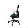 PIQUERAS Y CRESPO Chaise de bureau Horna, Similicuir vert bouteille et maille grise, Mécanisme Sincro