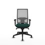 PIQUERAS Y CRESPO Chaise de bureau Horna, Similicuir vert bouteille et maille grise, Mécanisme Sincro