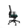 PIQUERAS Y CRESPO Chaise de bureau Horna, Similicuir vert bouteille et maille grise, Mécanisme Sincro