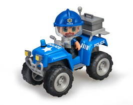 Pinypon - Quad de Police avec Figure Action Mix and Match et Accessoires - Véhicule Jouet - Dès 4 Ans - Français - Garanti