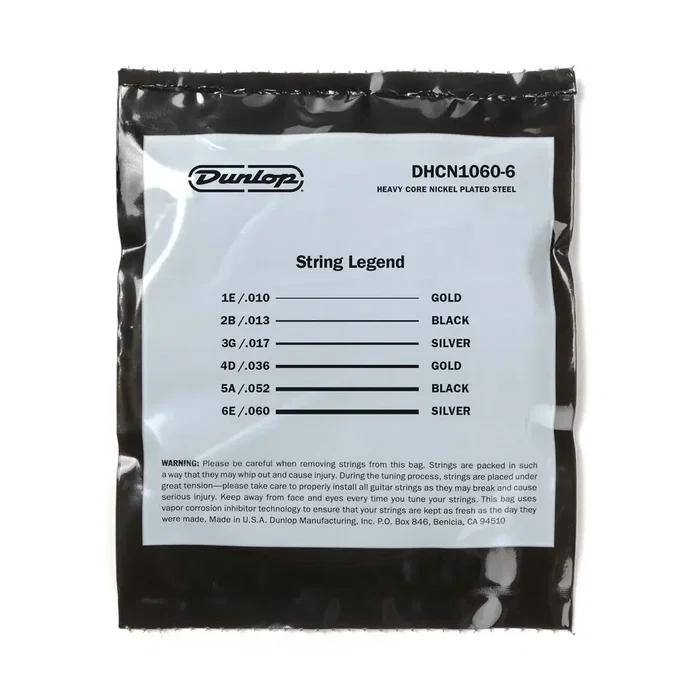 Dunlopst Heavy Core Nickel Cordes de Guitare Électrique 10-60 Dunlopst Heavy Core Nickel Cordes de Guitare Électrique 10-60