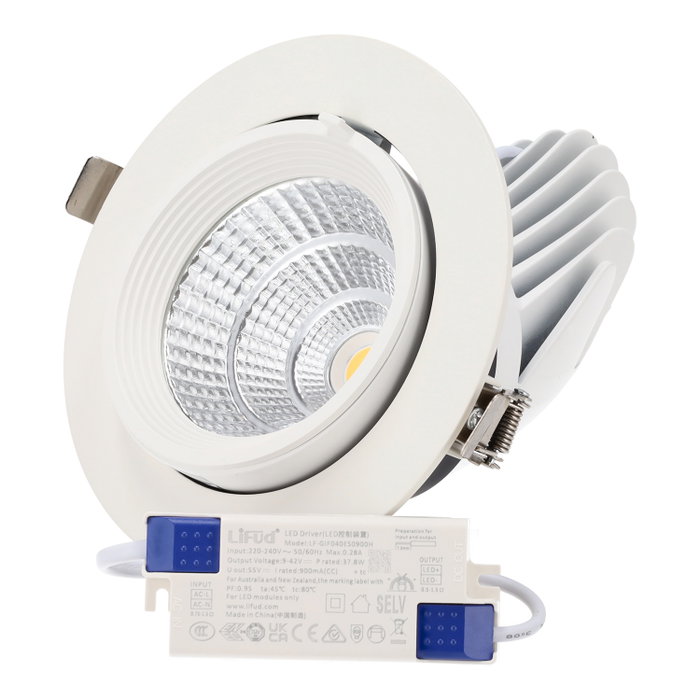 Spot encastré LED inclinable 36W - Puce spéciale pour boucheries - Rose Spot encastré LED inclinable 36W - Puce spéciale pour boucheries - Rose