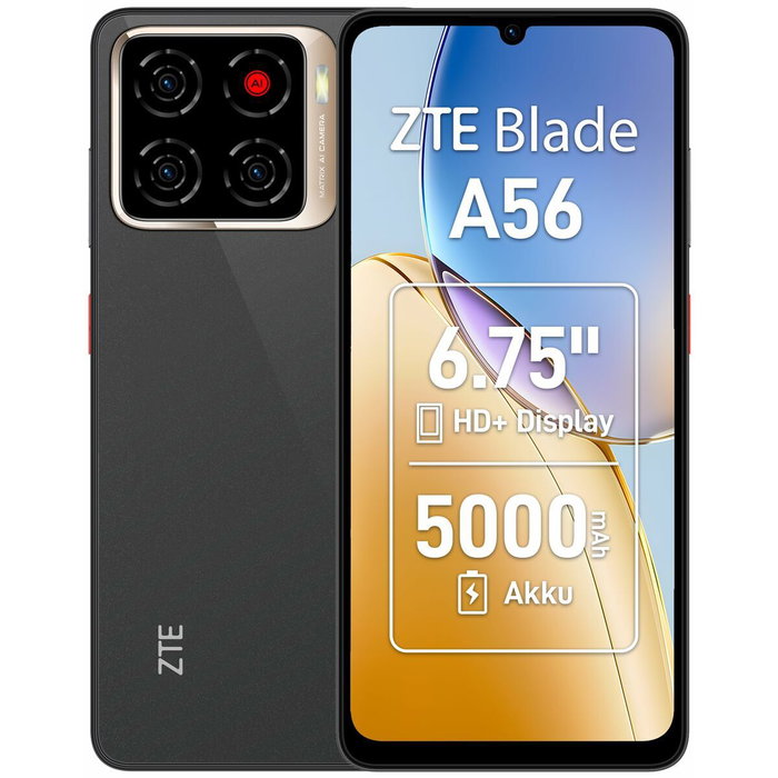Smartphone ZTE Blade A56 Octa Core 4 GB RAM 64 GB Noir 6,75" Smartphone ZTE Blade A56 Octa Core 4 GB RAM 64 GB Noir 6,75"