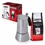 Bialetti Cafetière italienne VENUS, capacité 6 tasses, argent, compatible induction + 1 paquet café Moka Classico 250 g