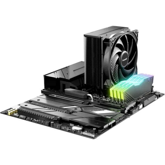 be quiet! Pure Rock 3 BK039 Ventirad CPU Noir avec ventilateur Pure Wings 3 120 mm PWM, 4 caloducs HDT, design compact et haut refroidissement pour processeurs AMD Ryzen/Intel