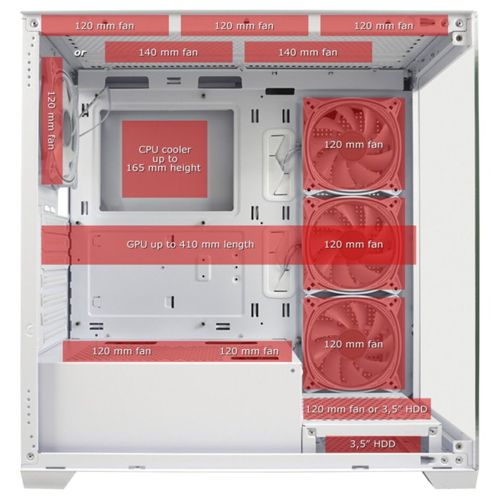 LC-Power LC-715W-ON Midi Tower Gaming Case, Blanc