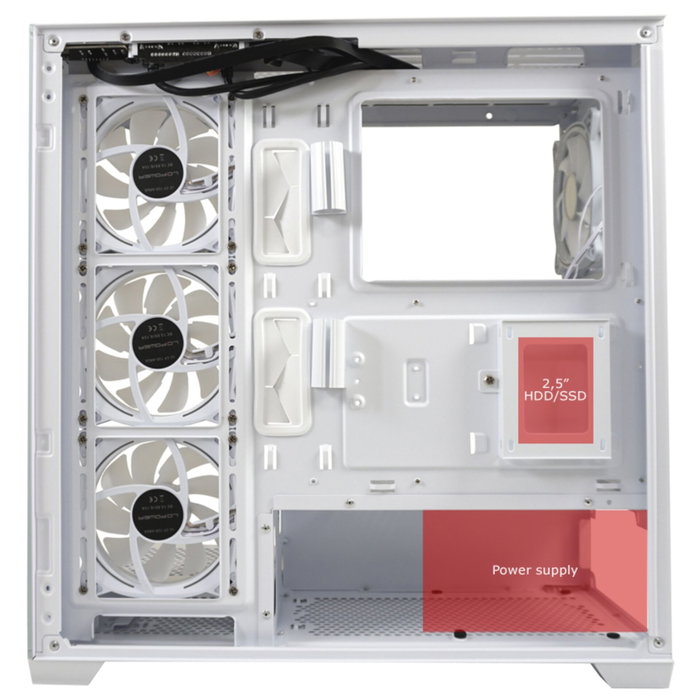LC-Power LC-715W-ON Midi Tower Gaming Case, Blanc