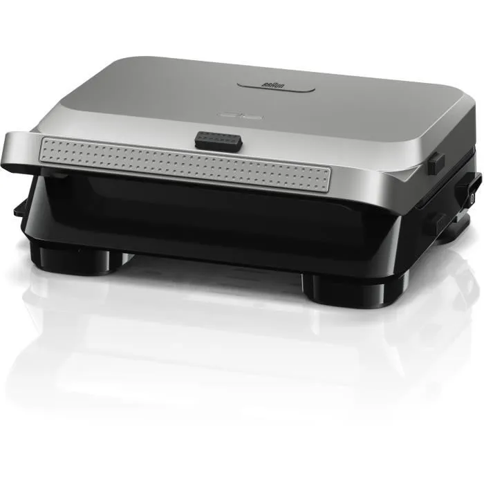 Braun SM5006 Grill à Sandwich Maker 5 - 800 W, Plaques Amovibles Compatibles Lave-Vaisselle, Inox et Noir