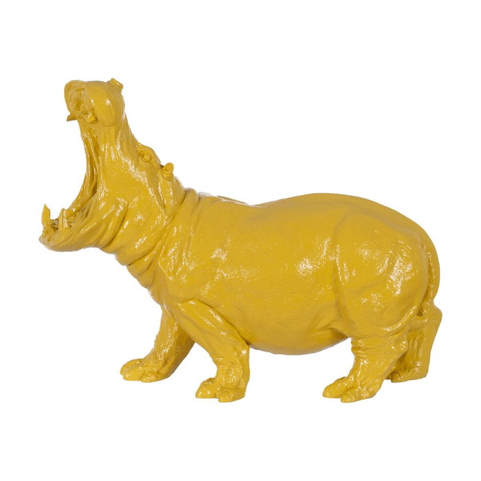 BigBuy Home Figurine Décorative Hippopotame Jaune BigBuy Home Figurine Décorative Hippopotame Jaune