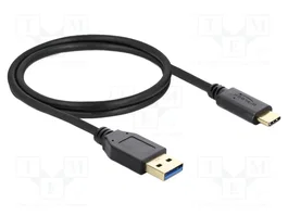 DELOCK Câble USB A vers USB C 10Gbps 1m Noir