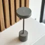 Lumisky Roby Grey - Lampe de table LED sans fil aluminium touch - Gris clair - H30 cm - Intensité variable, 50h autonomie - Intérieur et extérieur
