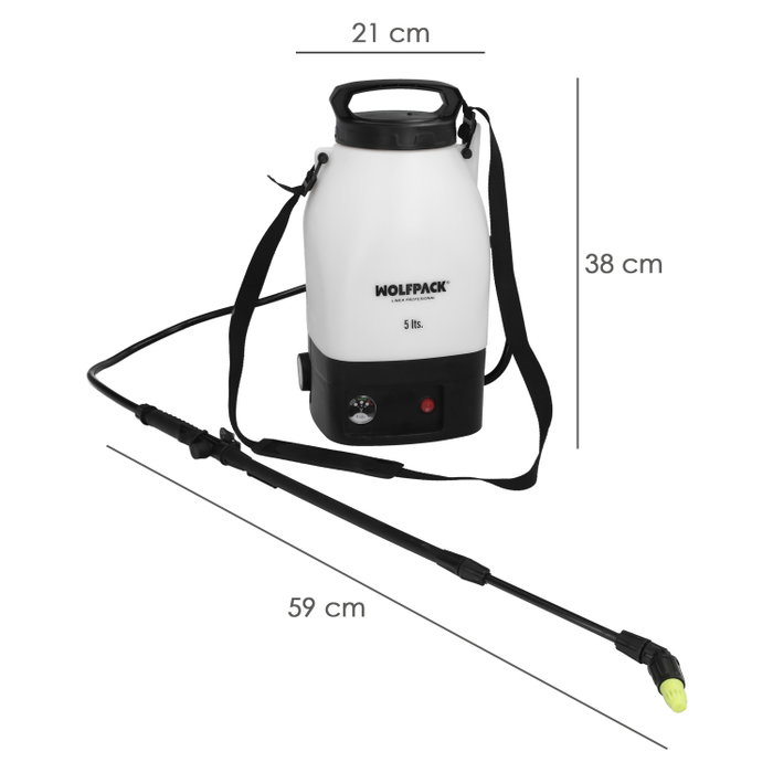 WOLFPACK LINEA PROFESIONAL Sulfatadora 5 Litres Batterie Lithium 12V WOLFPACK LINEA PROFESIONAL Sulfatadora 5 Litres Batterie Lithium 12V